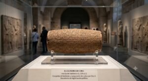 El Cilindro de Ciro expuesto en el British Museum de Londres